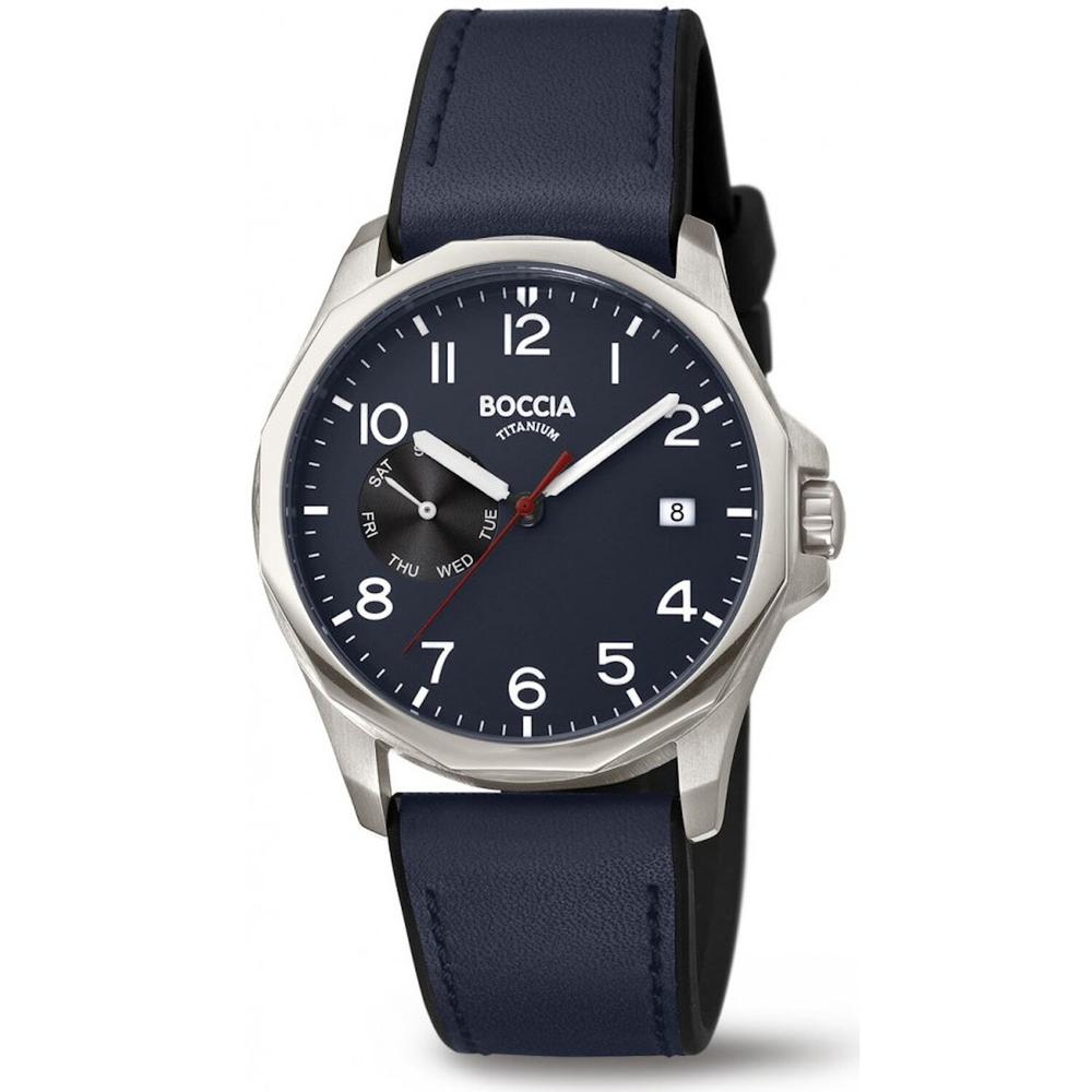 Foto 2 pulgar | Reloj Boccia Titanium con Fecha Azul para Hombre