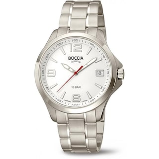 Foto 1 | Reloj Boccia Titanium con Fecha Plateado para Hombre
