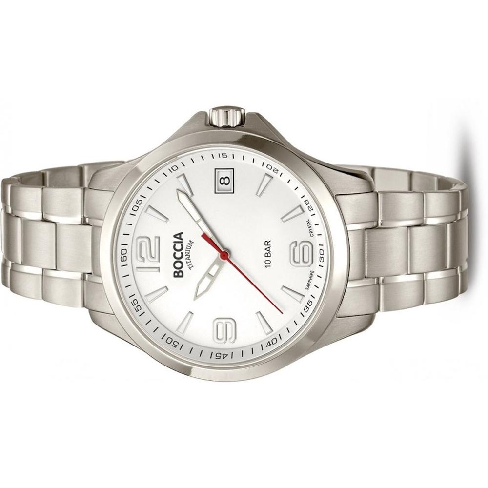 Foto 3 pulgar | Reloj Boccia Titanium con Fecha Plateado para Hombre