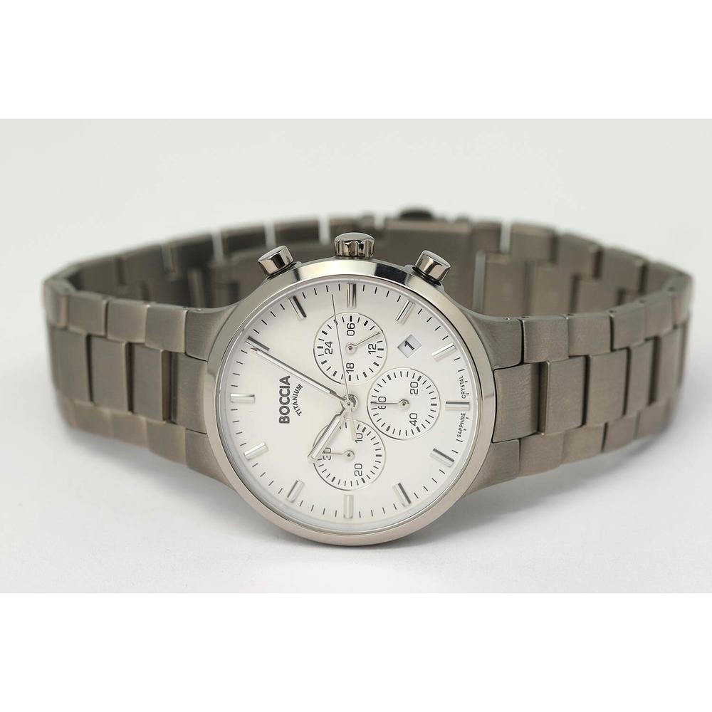 Foto 3 pulgar | Reloj Boccia Titanium con Fecha Plateado para Hombre