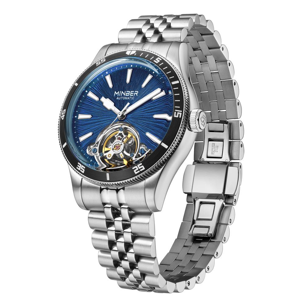 Foto 3 pulgar | Reloj Minber Plateado para Hombre