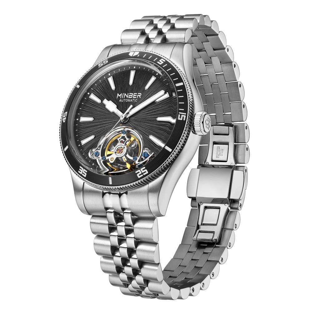 Foto 3 pulgar | Reloj Minber Plateado para Hombre