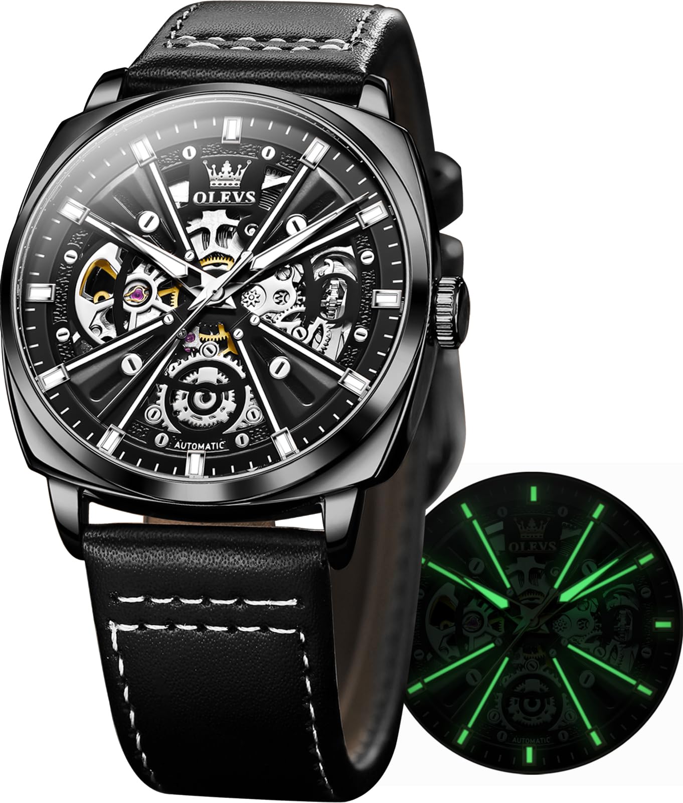 Reloj Olevs Skeleton Square Mechanical Impermeable para Hombre - Venta Internacional