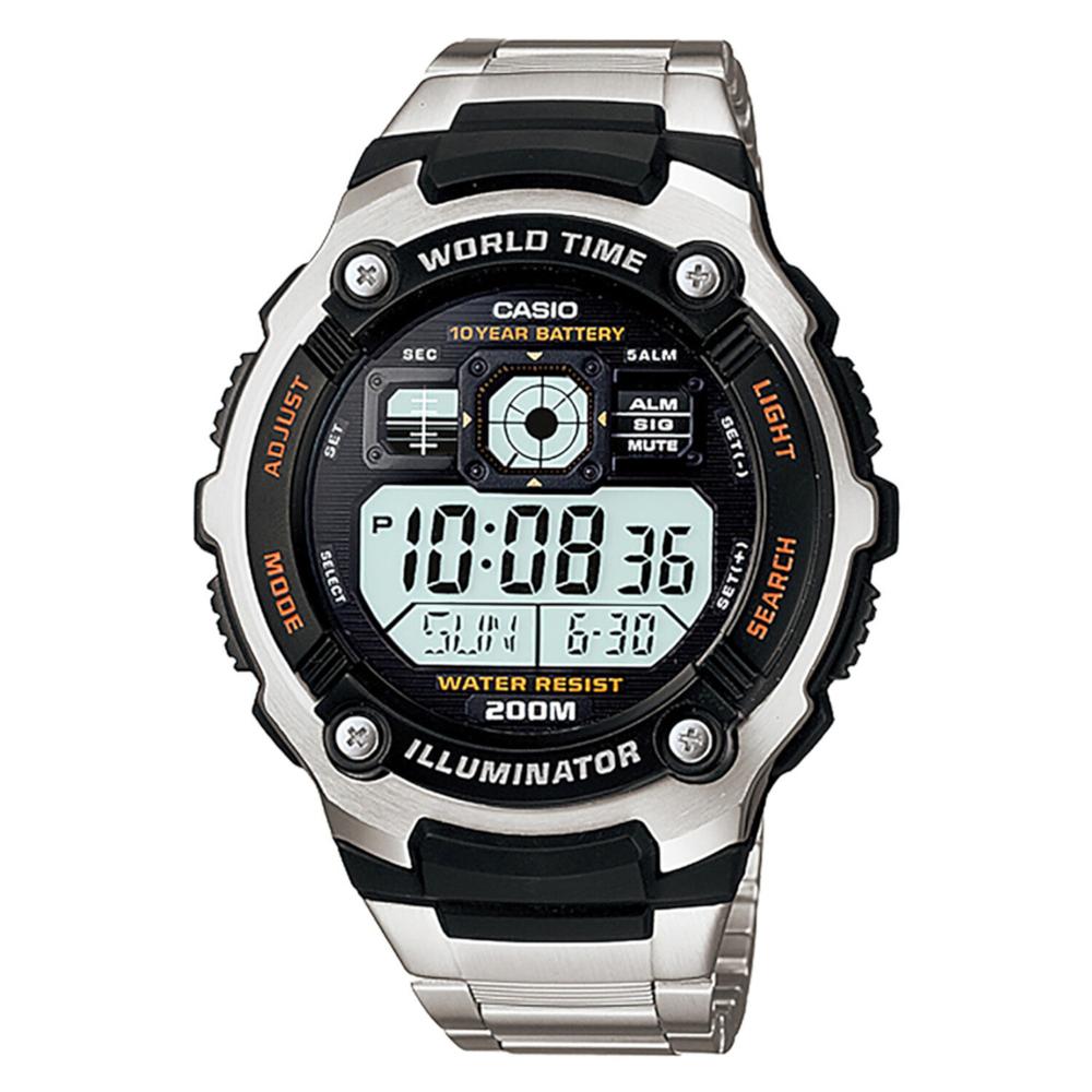 Foto 2 pulgar | Reloj Casio Ae-2000wd-1avcf World Time 10 Year Battery Illuminator Acero