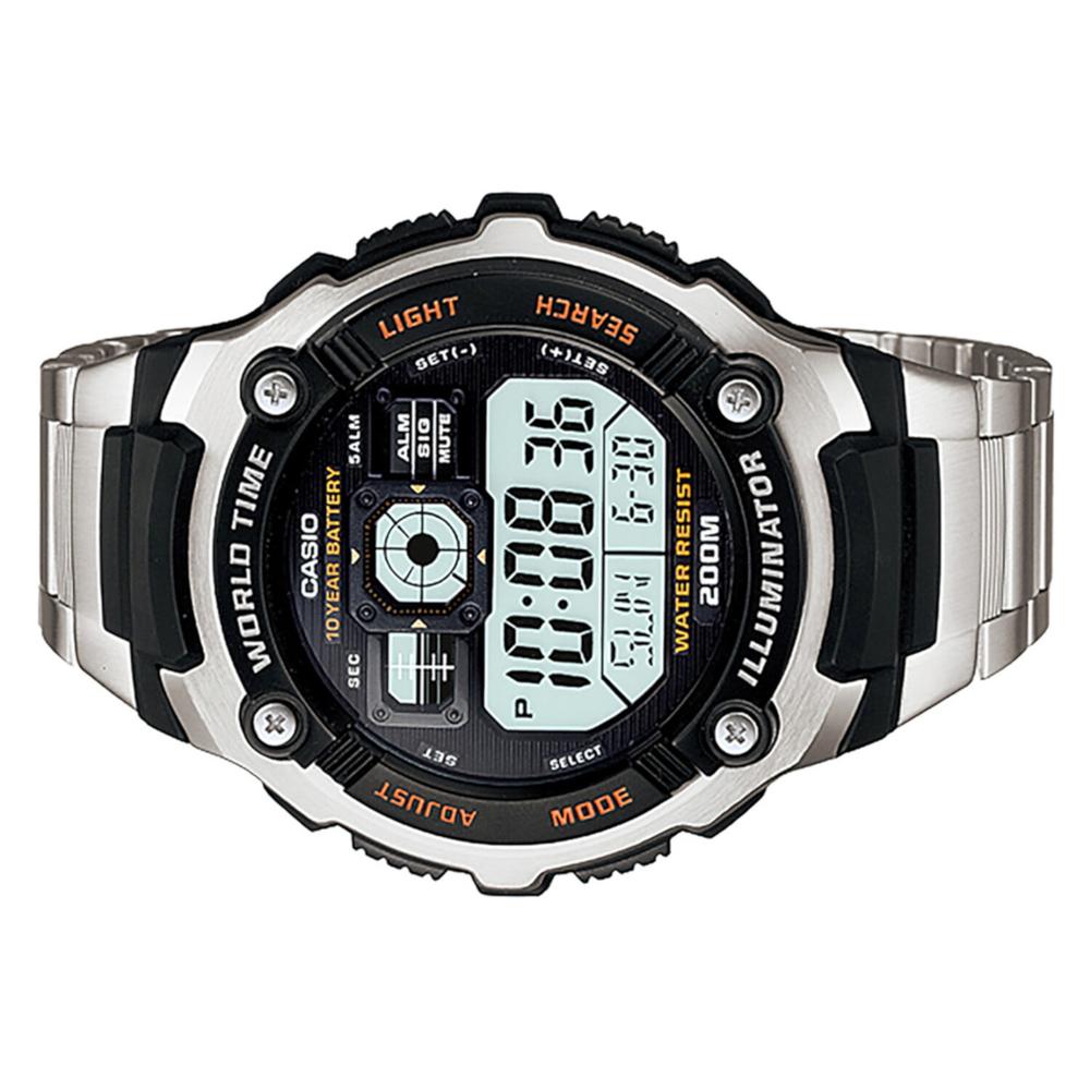 Foto 2 | Reloj Casio Ae-2000wd-1avcf World Time 10 Year Battery Illuminator Acero