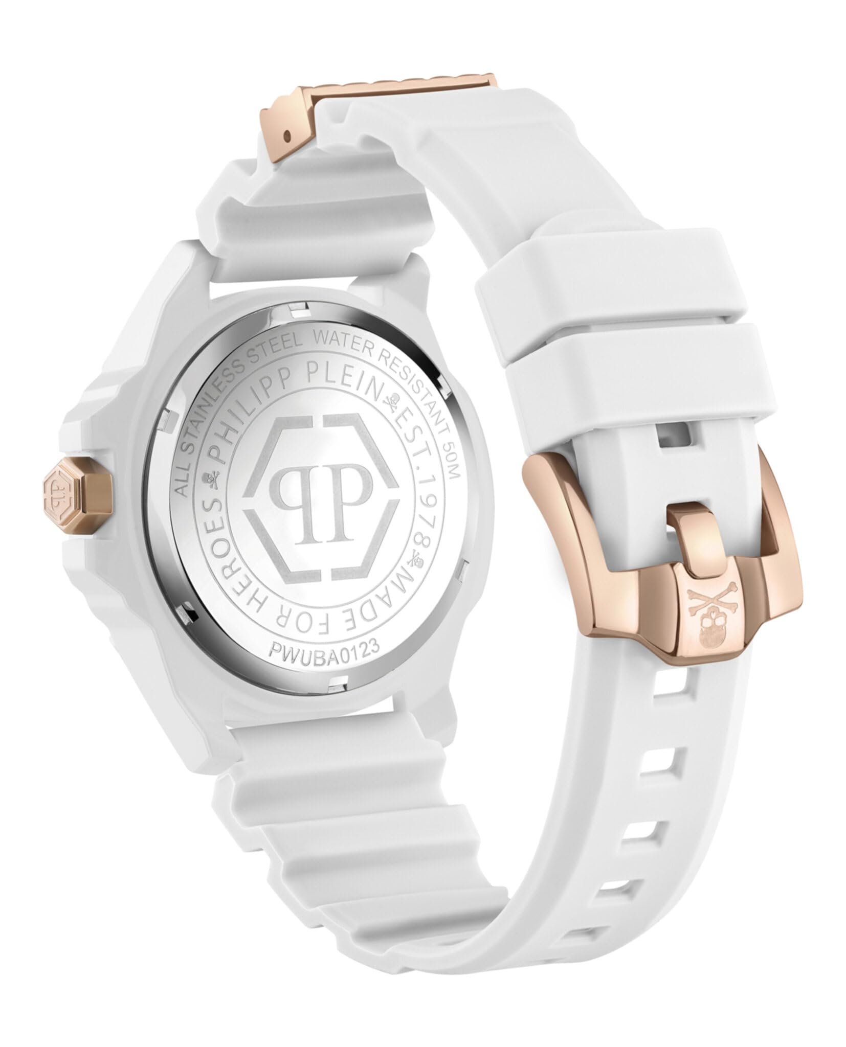Foto 4 pulgar | Reloj Philipp Plein The $kull Collection Blanco para Hombre - Venta Internacional