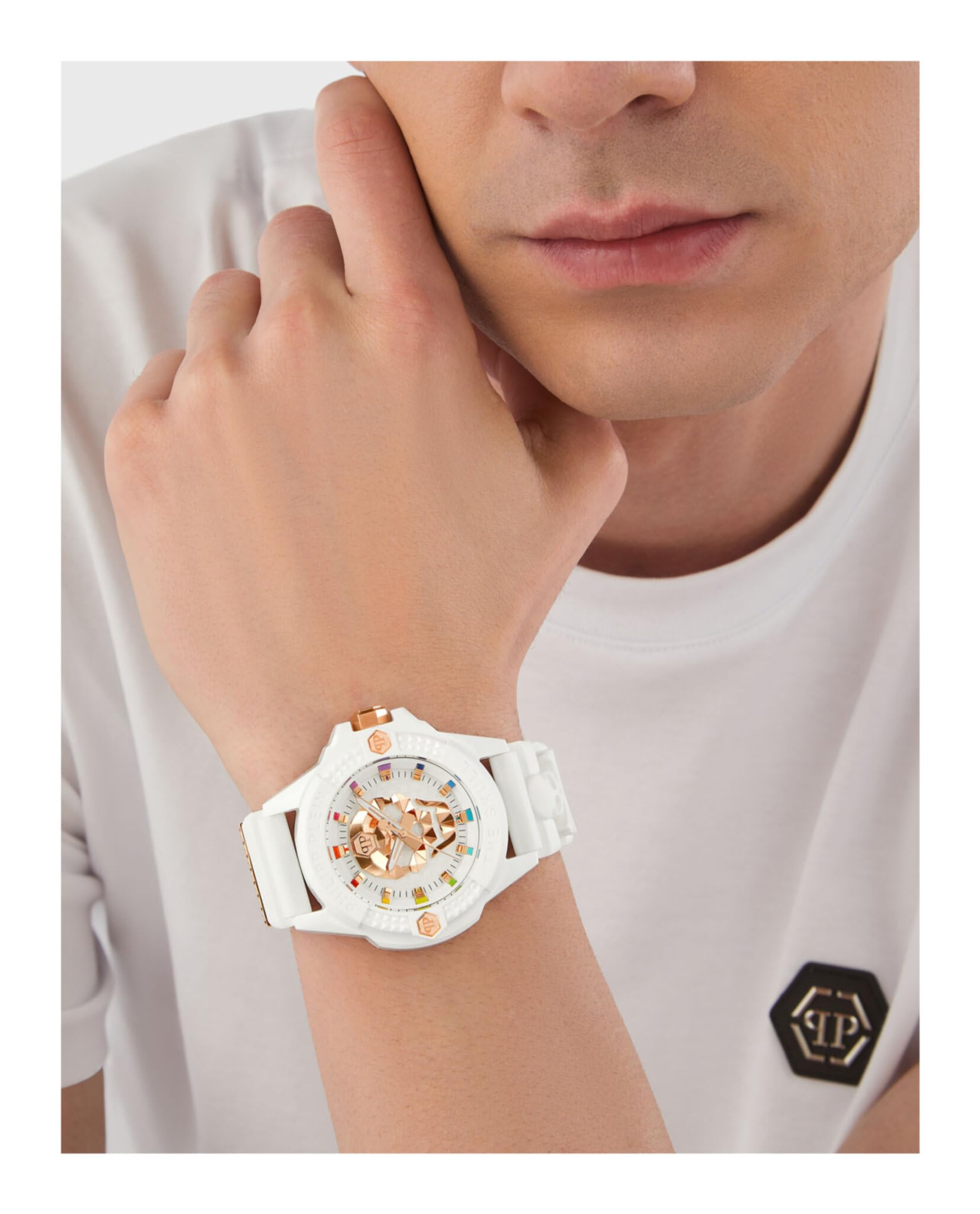 Foto 6 pulgar | Reloj Philipp Plein The $kull Collection Blanco para Hombre - Venta Internacional