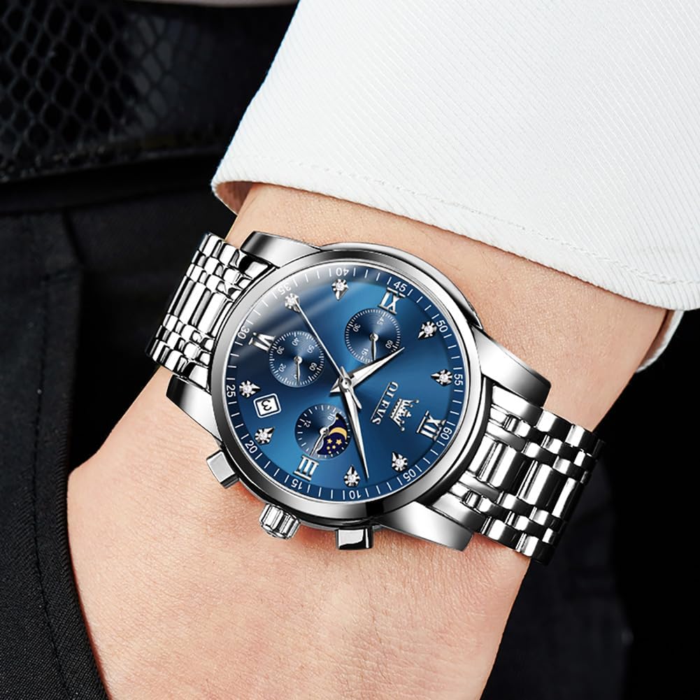 Foto 5 pulgar | Reloj OLEVS Blue Moon Phase Multifunción para Hombre - Venta Internacional