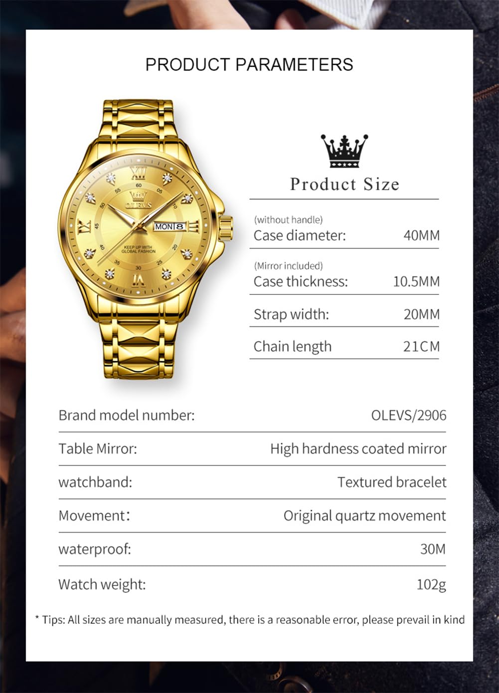 Foto 3 pulgar | Reloj OLEVS Diamond Business Dress Analog Quartz para Hombre - Venta Internacional