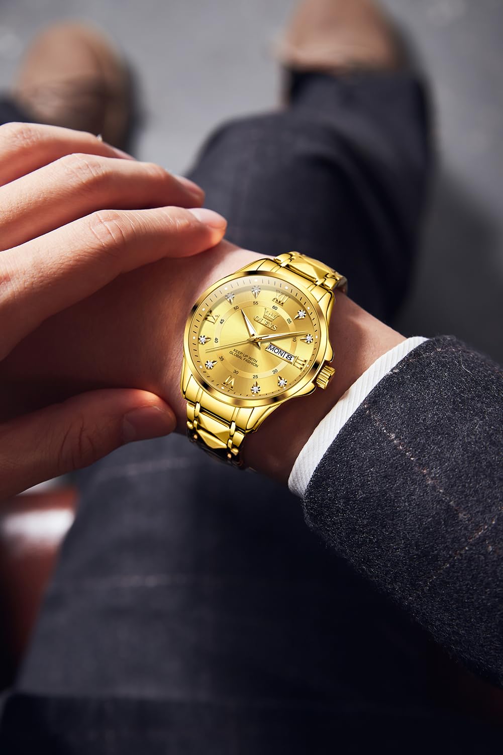 Foto 4 pulgar | Reloj OLEVS Diamond Business Dress Analog Quartz para Hombre - Venta Internacional