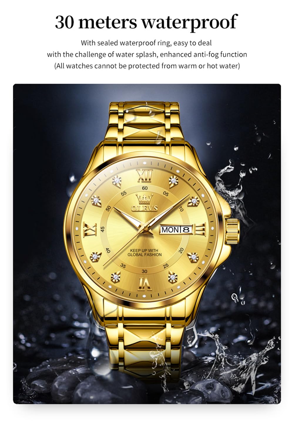 Foto 7 pulgar | Reloj OLEVS Diamond Business Dress Analog Quartz para Hombre - Venta Internacional