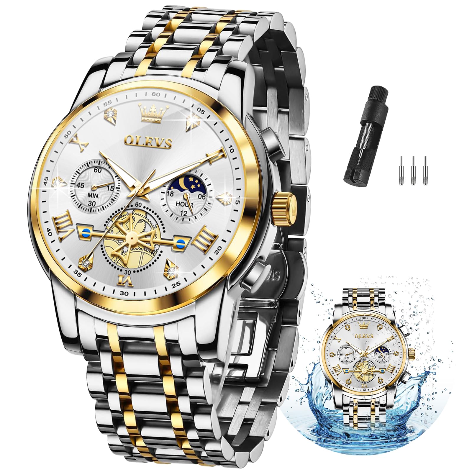Foto 2 pulgar | Reloj OLEVS Acero Inoxidable para Hombre - Venta Internacional