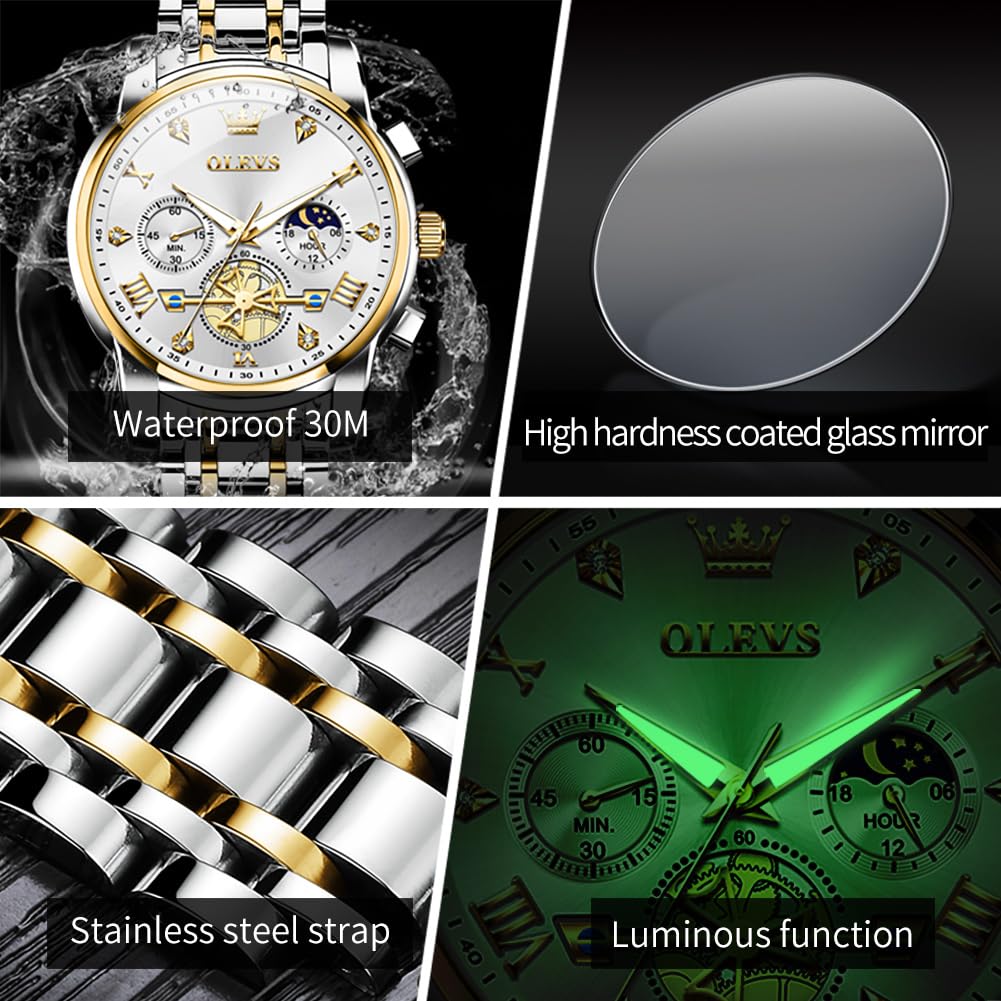 Foto 5 pulgar | Reloj OLEVS Acero Inoxidable para Hombre - Venta Internacional
