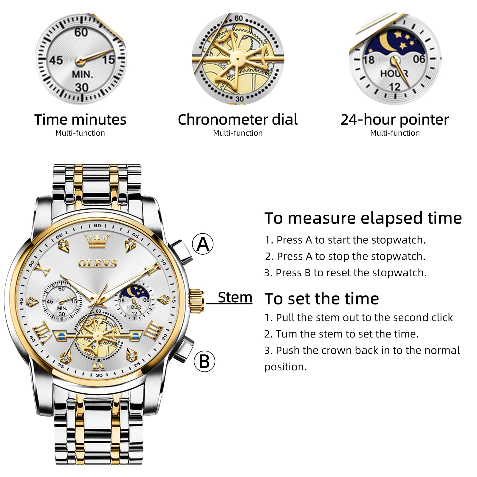 Foto 6 pulgar | Reloj OLEVS Acero Inoxidable para Hombre - Venta Internacional