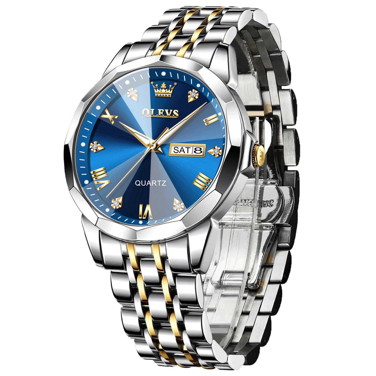 Foto 2 pulgar | Reloj OLEVS Blue Analógico 30 m para Hombre - Venta Internacional