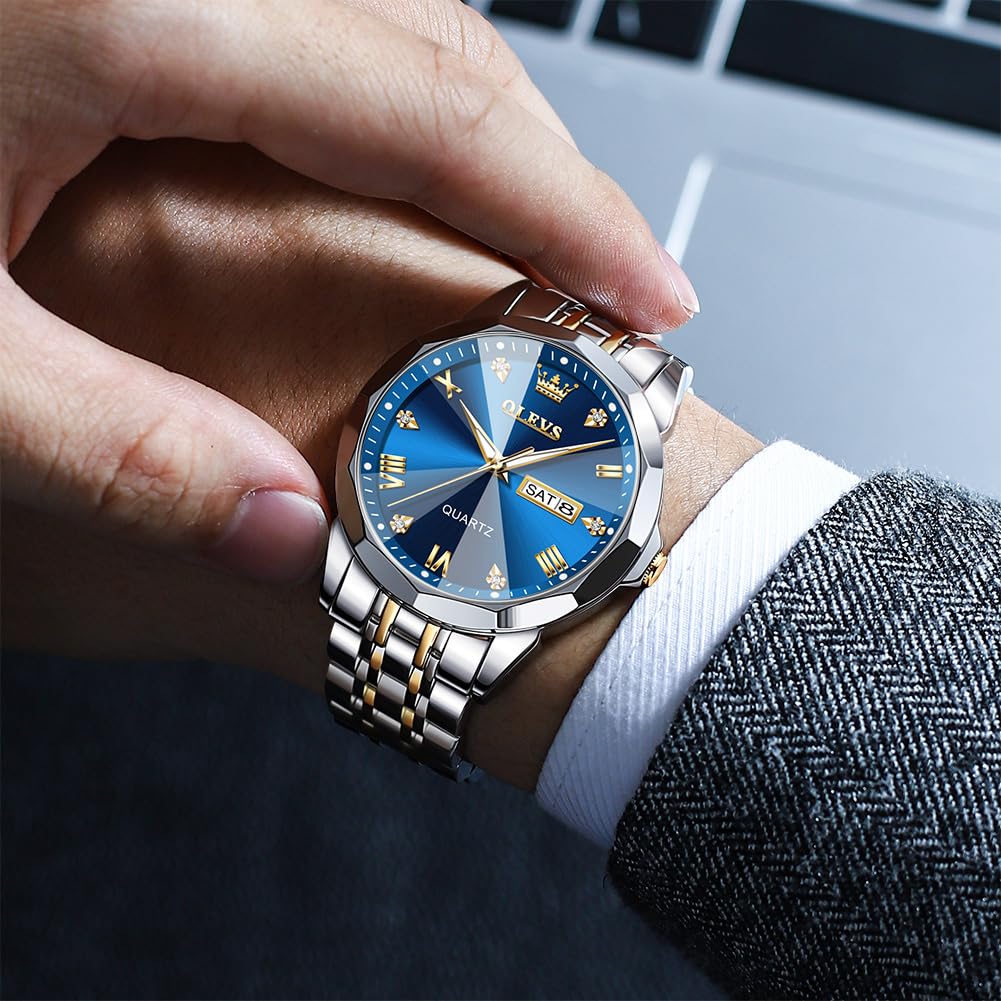 Foto 3 pulgar | Reloj OLEVS Blue Analógico 30 m para Hombre - Venta Internacional