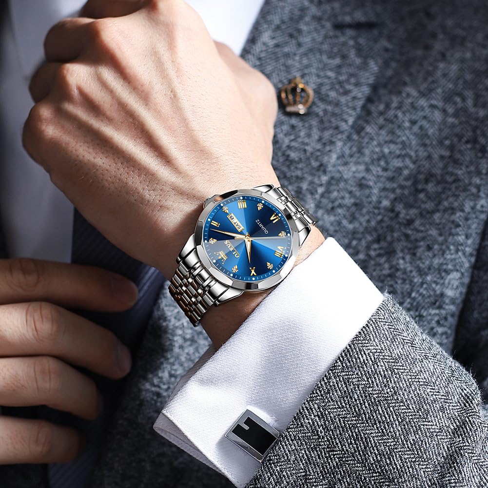 Foto 4 pulgar | Reloj OLEVS Blue Analógico 30 m para Hombre - Venta Internacional
