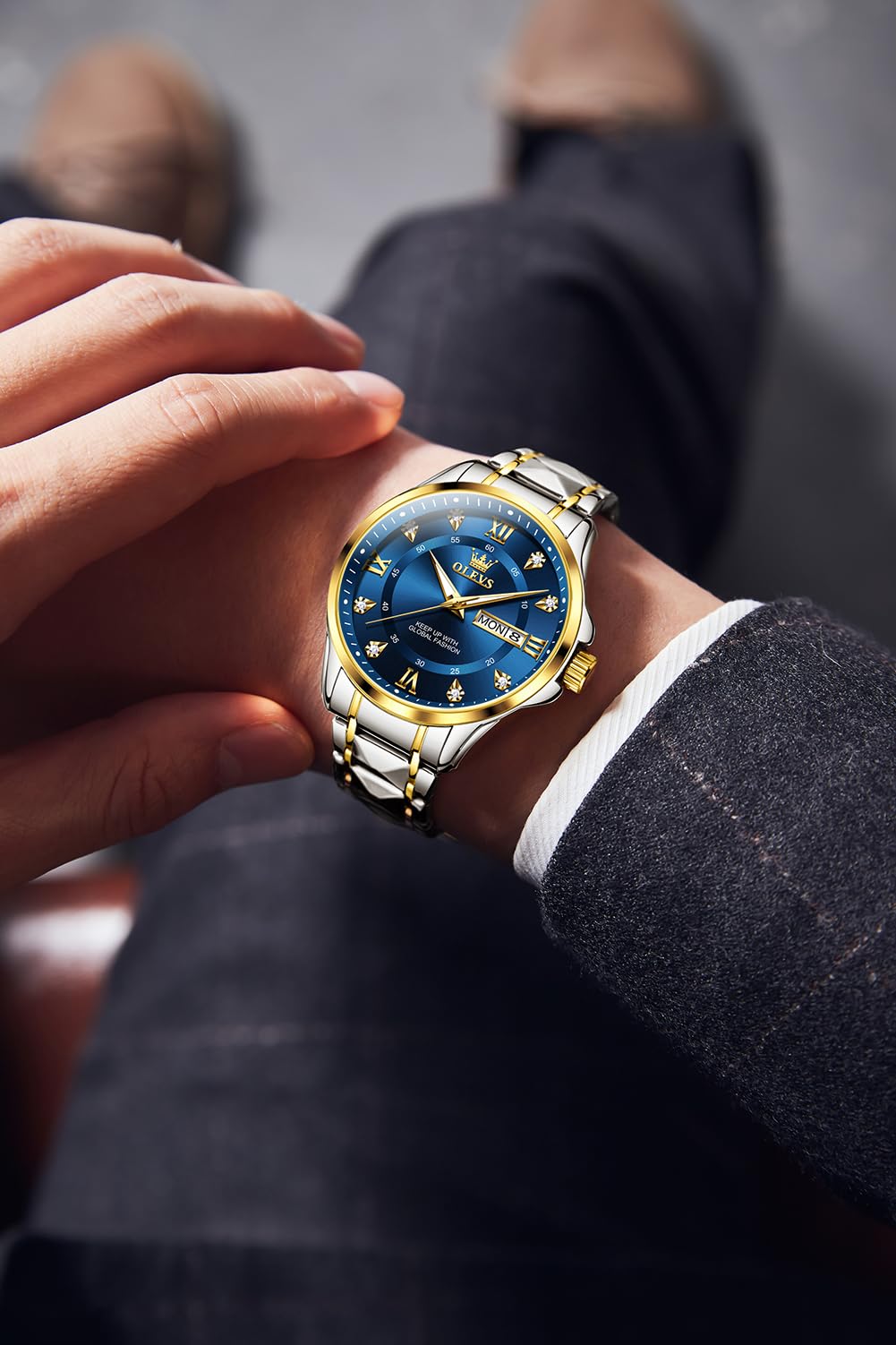 Foto 4 pulgar | Reloj OLEVS Diamond Business Dress Analog Quartz para Hombre - Venta Internacional