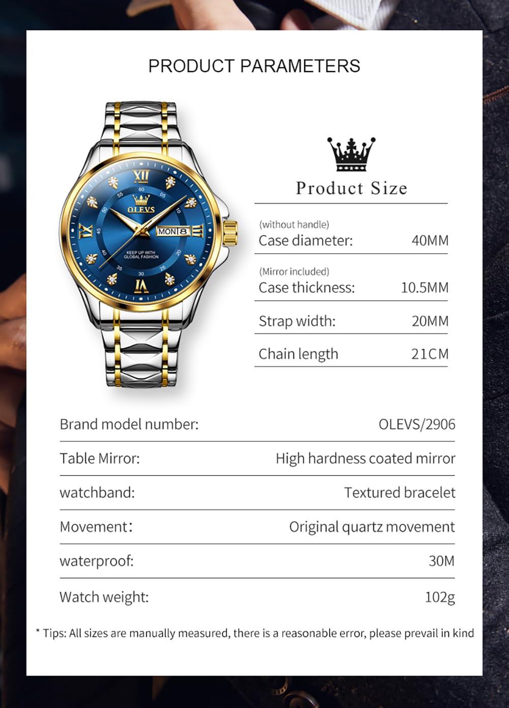 Foto 5 pulgar | Reloj OLEVS Diamond Business Dress Analog Quartz para Hombre - Venta Internacional