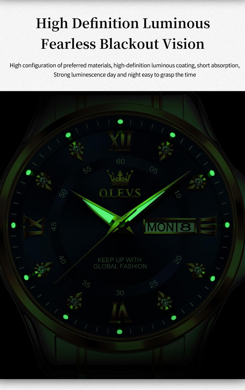 Foto 6 pulgar | Reloj OLEVS Diamond Business Dress Analog Quartz para Hombre - Venta Internacional