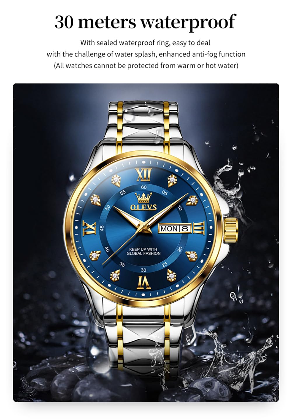 Foto 7 pulgar | Reloj OLEVS Diamond Business Dress Analog Quartz para Hombre - Venta Internacional