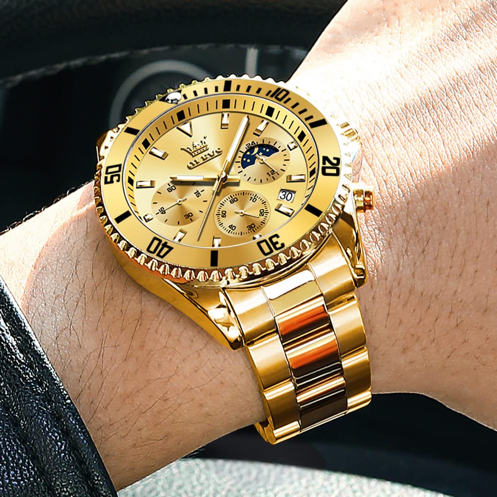 Foto 4 pulgar | Reloj OLEVS de Acero Inoxidable Moon Phase para Hombre - Venta Internacional