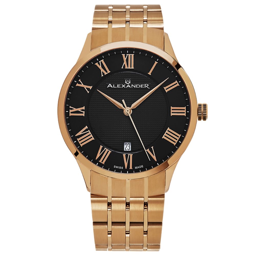 Reloj Suizo Alexander Para Caballero A103b-04 Con Caja De 42mm