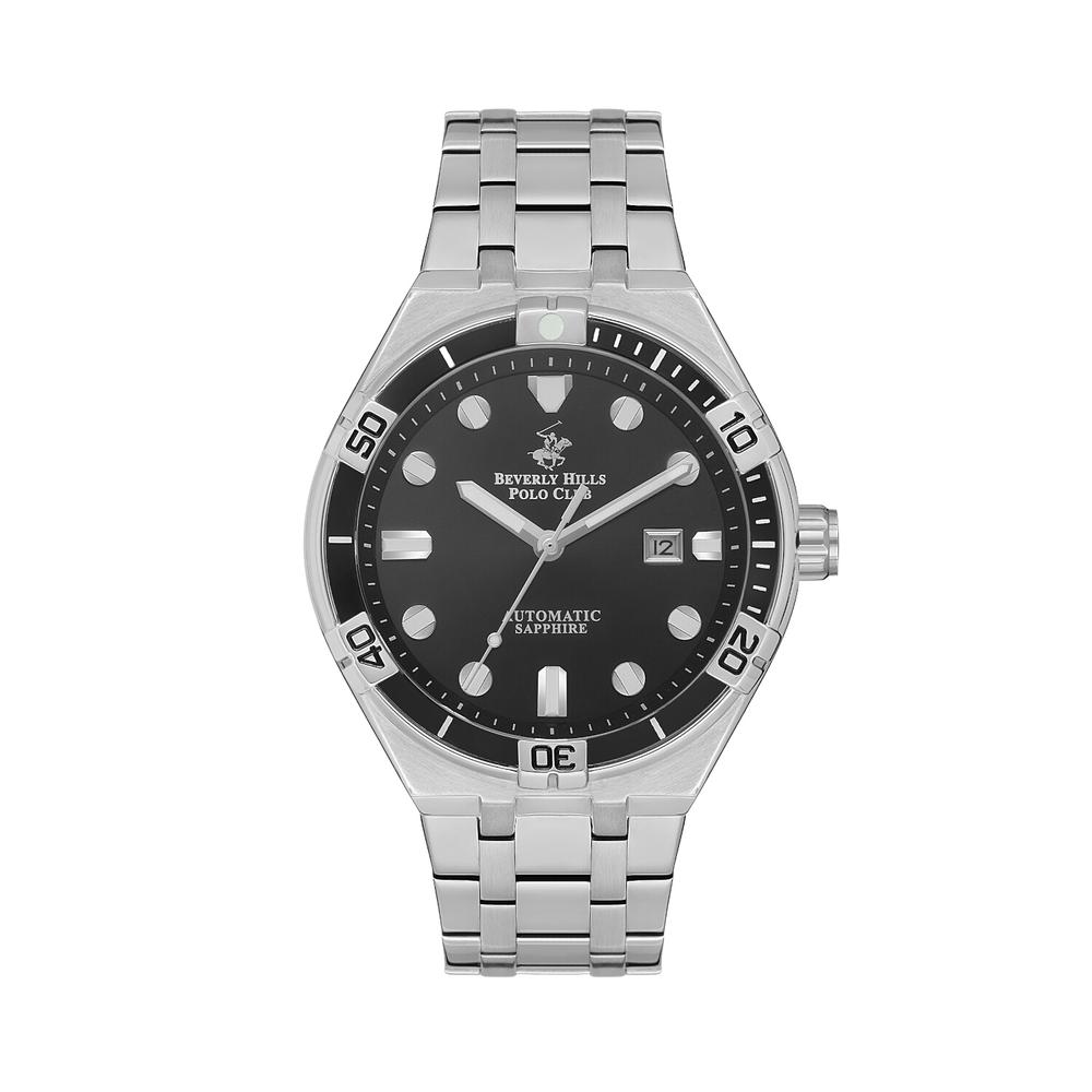 Reloj Beverly Hills Polo Club Mens Automatic Saphire Acero para Hombre