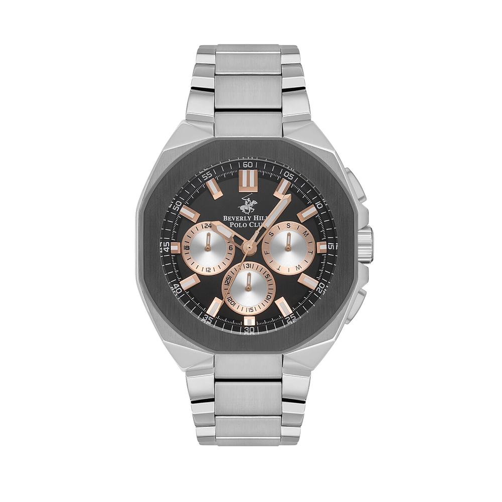 Reloj Beverly Hills Polo Club Mens Casual Acero para Hombre