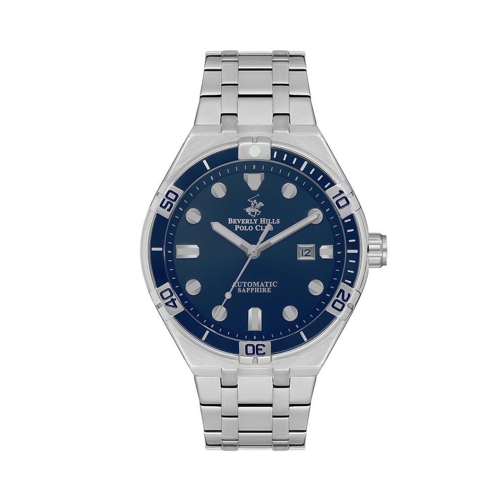 Reloj Beverly Hills Polo Club Mens Automatic Saphire Acero para Hombre