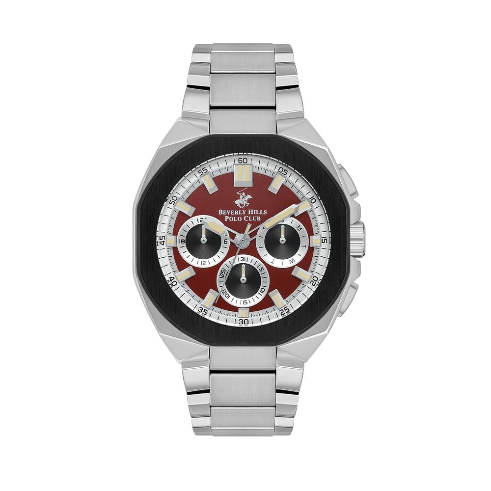 Reloj Beverly Hills Polo Club Mens Casual Acero para Hombre