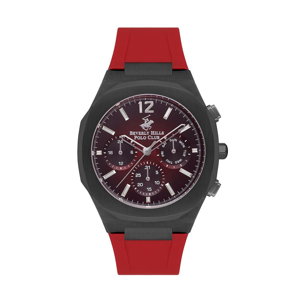 Foto 2 pulgar | Reloj Beverly Hills Polo Club Mens Casual Rojo para Hombre
