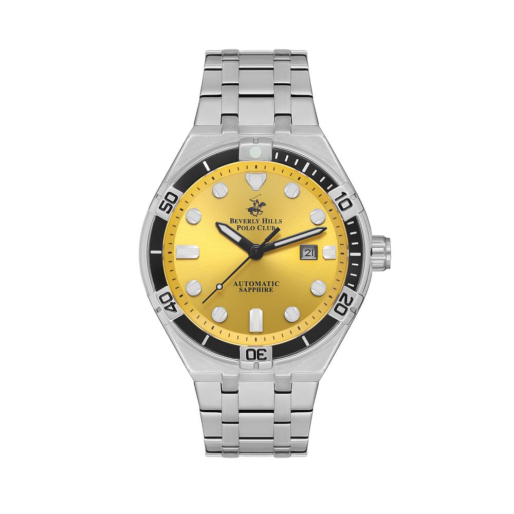 Reloj Beverly Hills Polo Club Mens Automatic Saphire Acero para Hombre