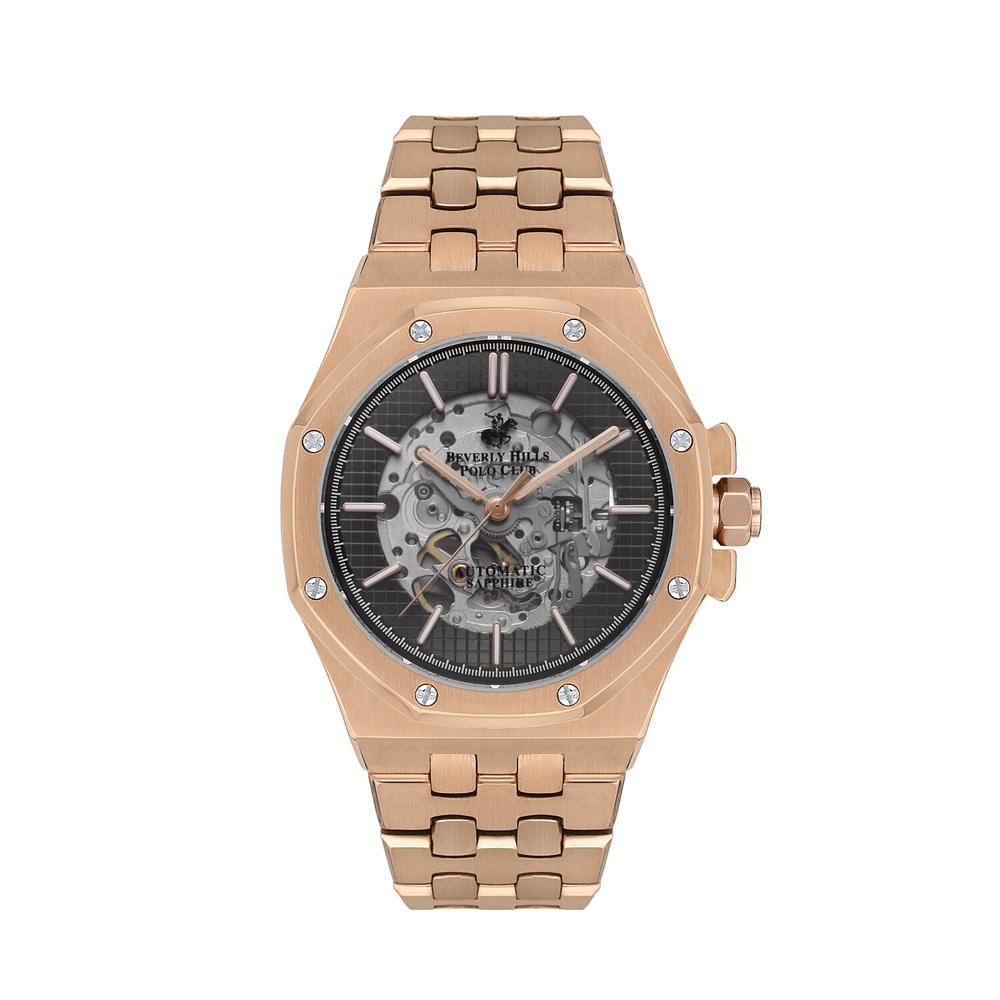 Reloj Beverly Hills Polo Club Mens Automático Oro Rosa para Hombre