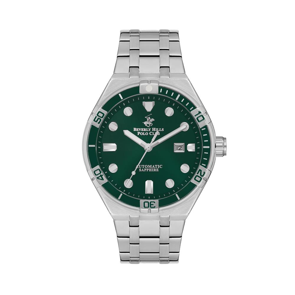 Reloj Beverly Hills Polo Club Mens Automatic Saphire Acero para Hombre