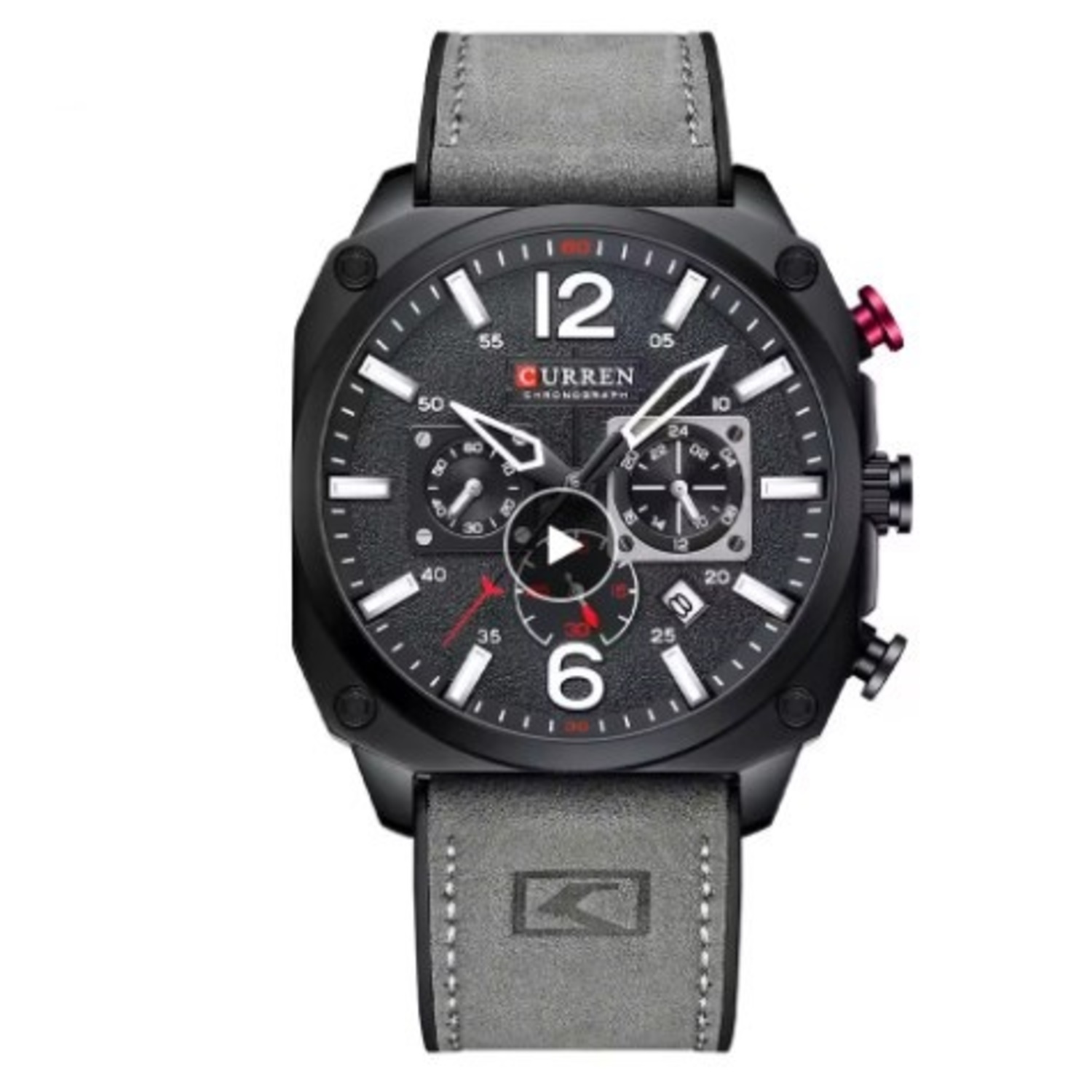 Foto 1 | Reloj de Pulsera Curren KRED360102 Caja de Acero Inoxidable Tono Gris y Tablero Negro