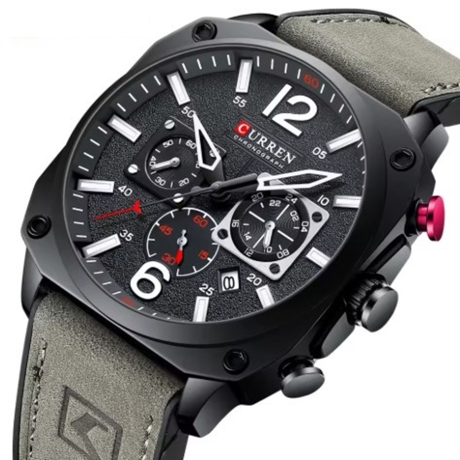 Foto 2 | Reloj de Pulsera Curren KRED360102 Caja de Acero Inoxidable Tono Gris y Tablero Negro