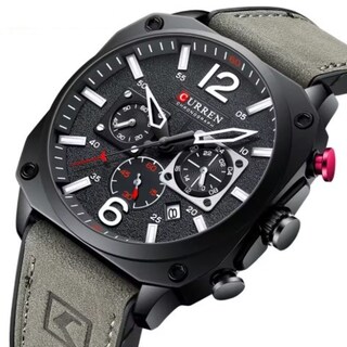 Foto 2 | Reloj de Pulsera Curren KRED360102 Caja de Acero Inoxidable Tono Gris y Tablero Negro