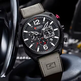 Foto 3 | Reloj de Pulsera Curren KRED360102 Caja de Acero Inoxidable Tono Gris y Tablero Negro