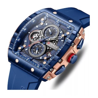 Foto 2 | Reloj de Pulsera Curren 8442 KRED8203 Caja de Acero Inoxidable Tono Azul y Tablero Azul