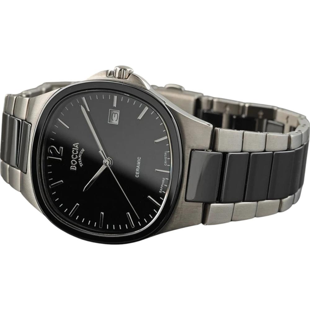 Foto 3 pulgar | Reloj Boccia Titanium 3668-01 38 mm Negro  para Hombre