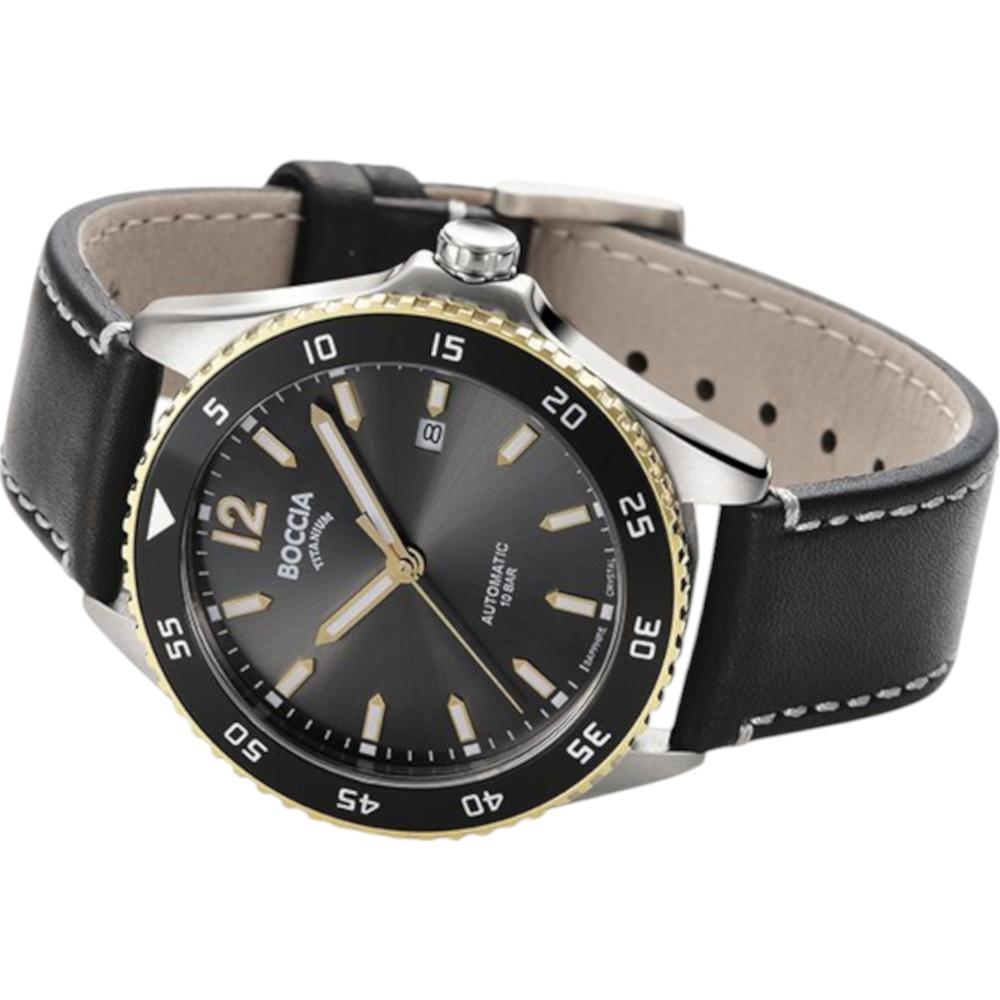 Foto 3 pulgar | Reloj Boccia Titanium 3653-03 Negro 42 mm Resistente al Agua 100 m para Hombre