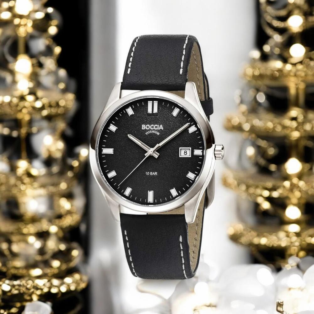 Foto 2 | Reloj Boccia Titanium Negro para Hombre