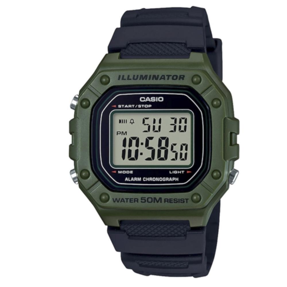 Reloj Casio W-218h-3avcf Illuminator Retro-negro