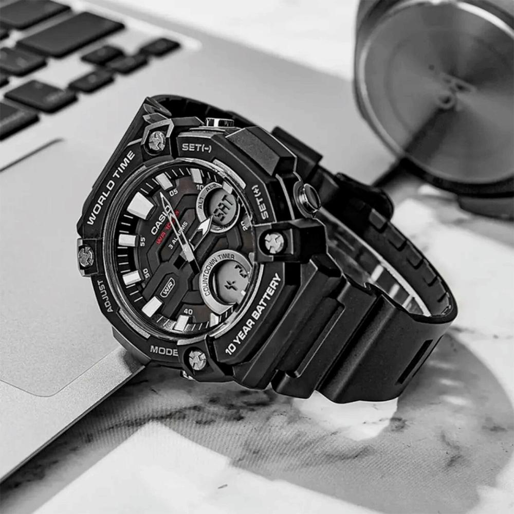 Foto 3 pulgar | Reloj Casio Aeq-120w-1avcf World Time-negro