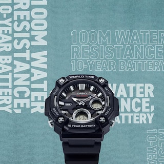 Foto 3 | Reloj Casio Aeq-120w-1avcf World Time-negro