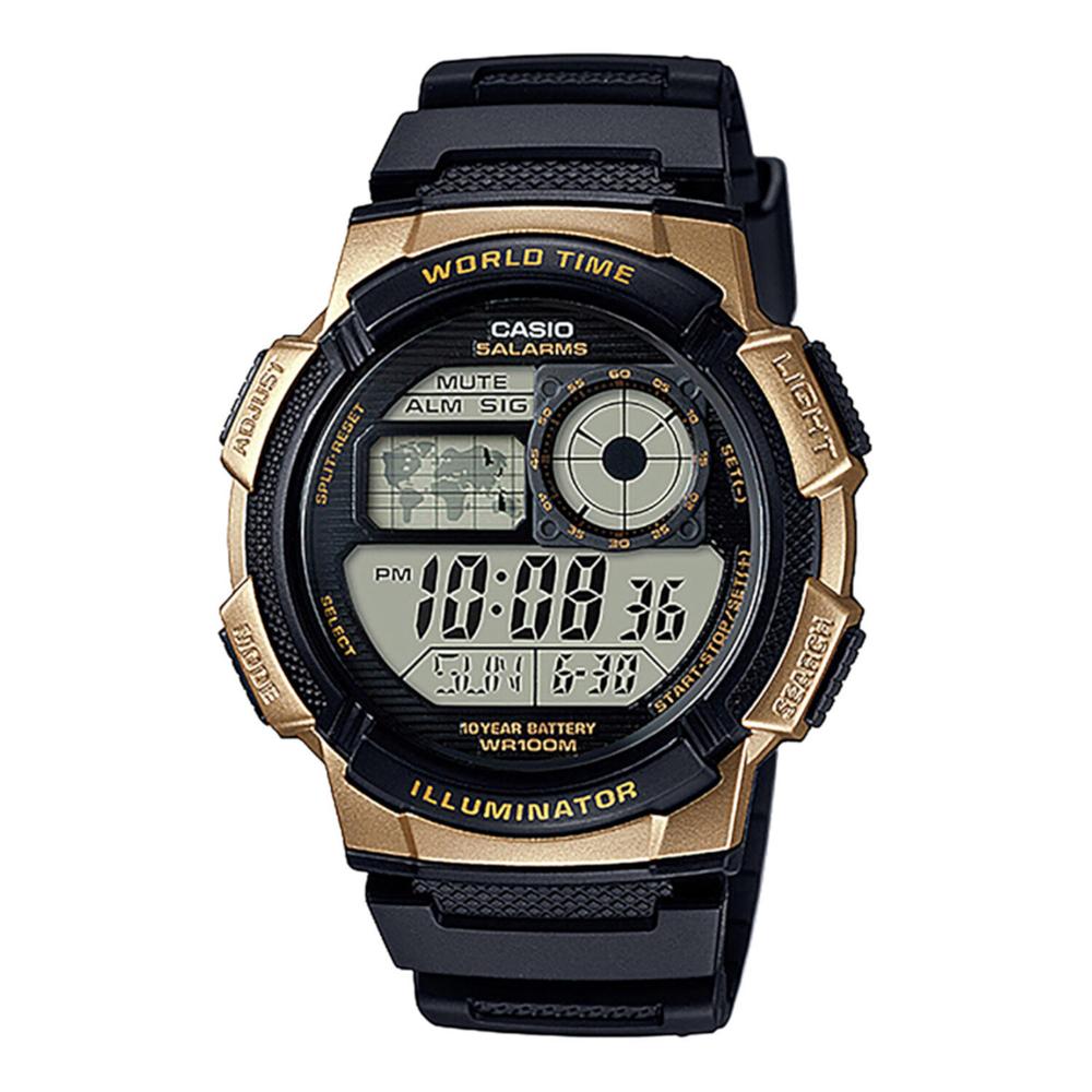 Reloj Casio Ae-1000w-1a3vcf World Time Illuminator-negro
