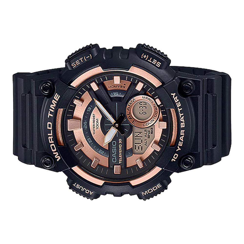Foto 3 pulgar | Reloj Casio Aeq-110w-1a3vcf World Time 10 Year Battery, Illuminator-negro