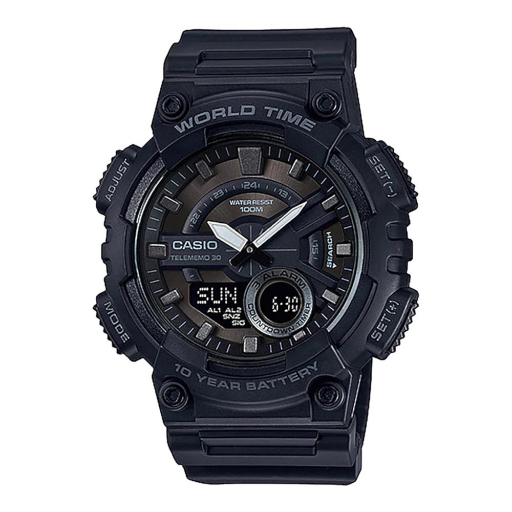 Foto 2 pulgar | Reloj Casio Aeq-110w-1bvcf World Time 10 Year Battery, Illuminator-negro