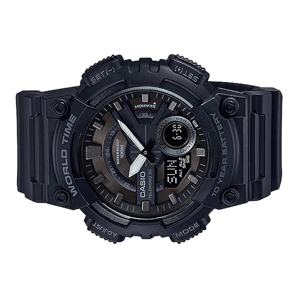 Foto 3 pulgar | Reloj Casio Aeq-110w-1bvcf World Time 10 Year Battery, Illuminator-negro